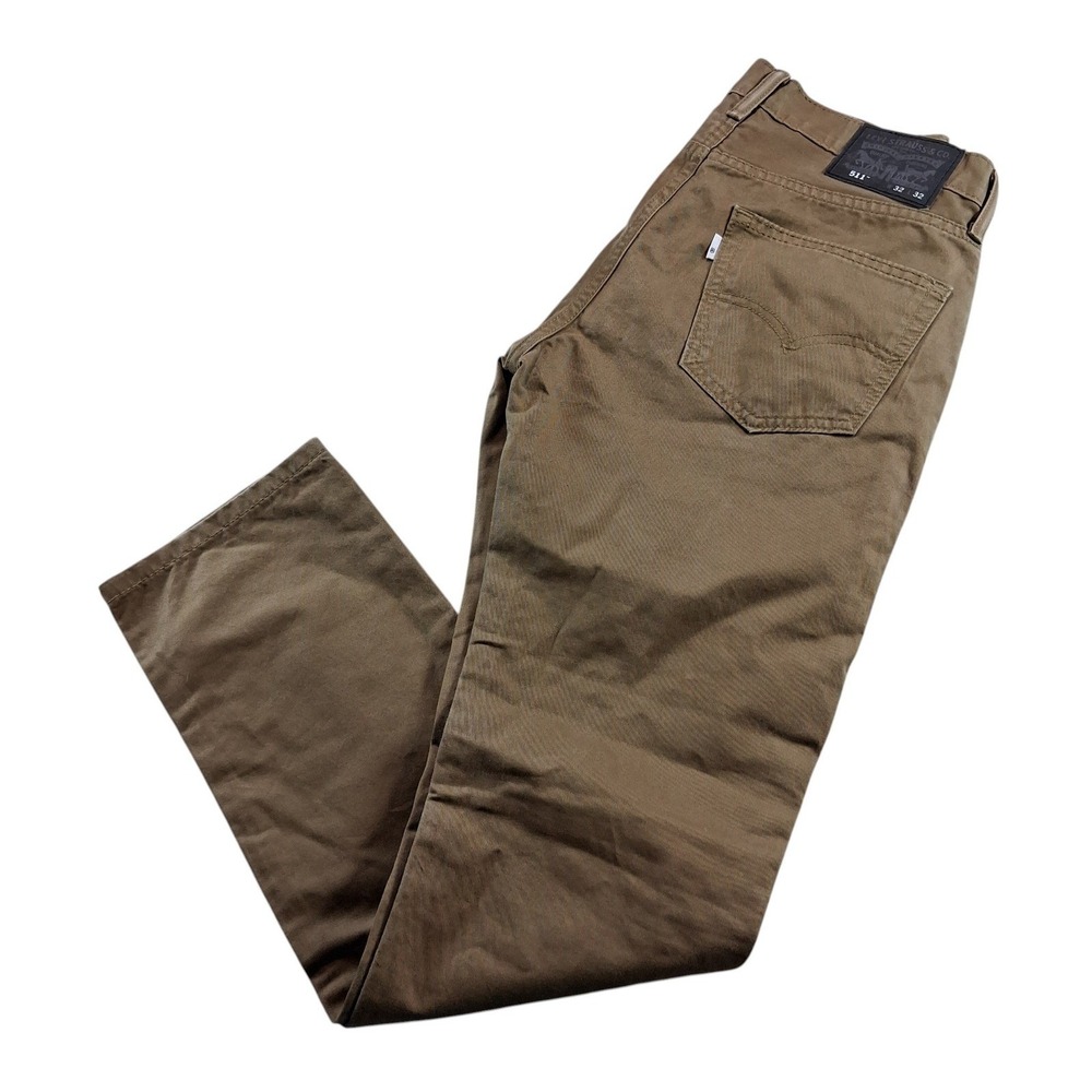 Levis 511 Slim Fit Pants Mens 32x32 Brown Casual Cotton Twill